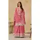 Women Palazzo Suit Pink Embroidered Work Heavy Chinon - 13533213340