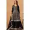 Women Embroidery Work Faux Georgette Black Palazzo Suit - 13561213468