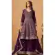 Women Embroidery Work Faux Georgette Wine Palazzo Suit - 13561213469