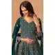 Women Palazzo Suit Embroidery Work Faux Georgette Teal Blue - 13561213470