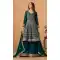 Women Palazzo Suit Embroidery Work Faux Georgette Teal Blue - 13561213470