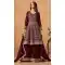 Women Embroidery Work Maroon Faux Georgette Palazzo Suit - 13561213471