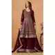 Women Embroidery Work Maroon Faux Georgette Palazzo Suit - 13561213471