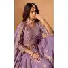 Women Embroidery Work Designer Lehenga Choli Organza Lavender Plus Size