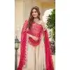 Women Cream Pure Tissue Silk Embroidery Party Wear Lehenga Choli Plus Size