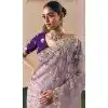 Women Sequince Embroidery Stone Work Organza Plus Size