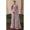 Women Sequince Embroidery Stone Work Organza Plus Size