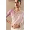 Women White Stone Work Designer Saree Organza Plus Size