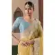 Women Designer Saree Plus Size Organza Yellow - 13583213559