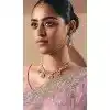 Women Designer Saree Stone Work Embroidery Organza Plus Size