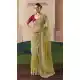 Women Pista Green Saree Plus Size Embroidery Work - 13583213561