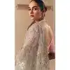 Women Sequince Embroidery Stone Work Organza Plus Size