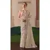 Women Sequince Embroidery Stone Work Organza Plus Size
