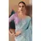 Women Sky Blue Saree Plus Size Embroidery Stone Work - 13583213563