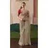 Women Stone Work Sequince Designer Saree Embroidery Plus Size