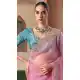 Women Designer Saree Plus Size Organza Pink - 13583213565