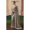 Women Stone Work Designer Saree Grey Sequince Plus Size