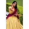 Women Traditional Lehenga Choli Kanchipuram Silk Cream Zari Work Plus Size