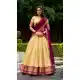 Women Traditional Lehenga Choli Kanchipuram Silk Cream Zari Work - 13625213755
