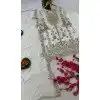 Women White Georgette Pakistani Suit Sequins Embroidery Work