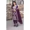 Women Sequins Embroidery Work Pakistani Suit Wine Georgette