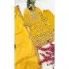 Women Georgette Sequins Embroidery Work Pakistani Suit Yellow