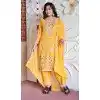 Women Georgette Sequins Embroidery Work Pakistani Suit Yellow