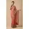 Women Peach Embroidery Work Party Wear Saree Chiffon - 13631213771