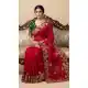 Women Embroidery Work Party Wear Saree Chiffon Pink - 13631213772