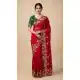 Women Embroidery Work Party Wear Saree Chiffon Pink - 13631213772