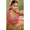 Women Pink Wedding Lehenga Silk Stone Embroidery Work Plus Size
