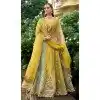Women Parrot Green Wedding Lehenga Stone Embroidery Work Silk Plus Size