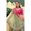 Women Pink Wedding Lehenga Stone Embroidery Work Silk Plus Size