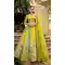 Women Wedding Lehenga Silk Yellow Stone Embroidery Work - 13660213928