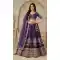 Women Elephant Zari Work Silk Purple Wedding Lehenga - 13661213931