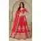 Women Elephant Zari Work Silk Wedding Lehenga Red - 13661213933