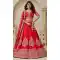 Women Red Wedding Lehenga Leaf Embroidery Work Silk - 13662213938