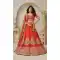 Women Wedding Lehenga Leaf Embroidery Work Rust Silk - 13662213939
