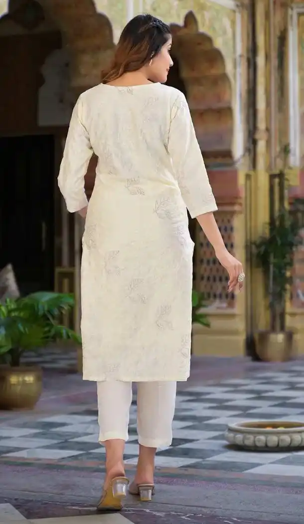 Cream Chanderi Digital Salwar Suit – FH214009