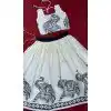 Buy Off White Linen Girls Lehenga Choli – FH214046