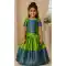Girls Green & Blue Lichi Silk Lehenga Choli – FH214048