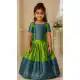Girls Green & Blue Lichi Silk Lehenga Choli – FH214048