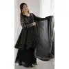 Buy Plus Size Black Crunchy Silk Eid Sharara Suit – FH214075