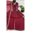 Shop Plus Size Maroon Crunchy Silk Festive Sharara Suit – FH214076