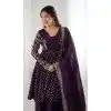 Order Plus Size Wine Crunchy Silk Festive Sharara Suit – FH214078