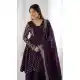 Wine Crunchy Silk Eid Sharara Suit – FH214078