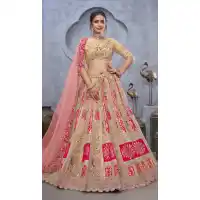 Cream Designer Banarasi Wedding Lehenga Choli – FH213956
