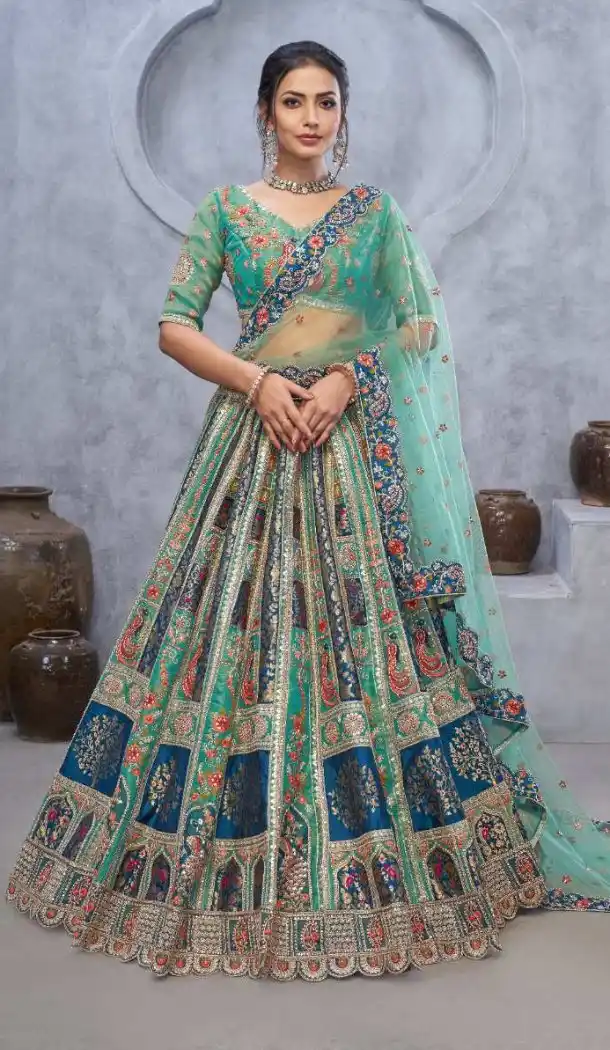 Multi Banarasi Silk Party Lehenga Choli – FH213957