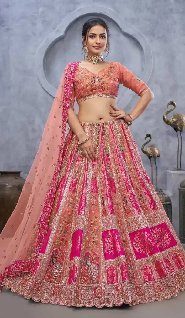 Elegant Banarasi Embroidered Lehenga Choli – FH213958