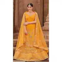 Mustard Soft Net Designer Lehenga Choli – FH214178